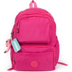 Krinkıl Kumaş Suya Dayanıklı Büyük Boy Pembe Klinkır Sırt Çantası/laptop Okul Çanta