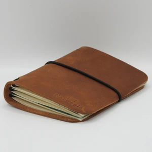 Smögen -  Deri Pasaport Kılıfı - 3 Defter - Taba