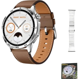 S40 Max Amoled Ekran Metal / Deri Kordonlu Çelik Kasa Watch 4 Max Akıllı Saat