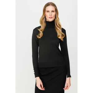 Tam Balıkçı Basic Triko Kazak-SİYAH