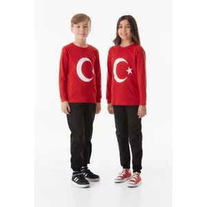 Türk Bayrağı Baskılı Çocuk Sweatshirt