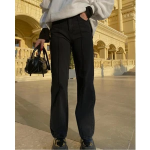 Kız Çocuk Denim Bol Paça Yüksek Bel Kot PANTOLON-PNT-0035