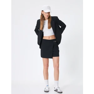 Mini Şort Etek Normal Bel Toka Detaylı