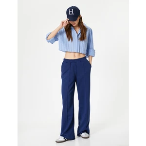 Geniş Paça Eşofman Nervürlü Rahat Kalıp