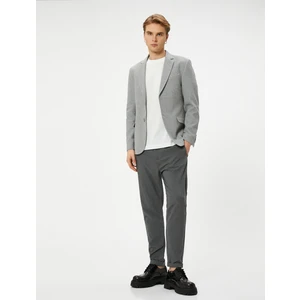 Blazer Ceket Slim Fit Cep Detaylı Düğmeli