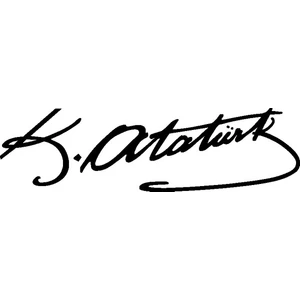 Btl Otomotiv Gazi Mustafa Kemal Atatürk Imza Sticker Siyah 20X6 K.atatürk