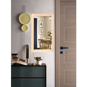 Doğal Ahşap Duvar Hol Antre Ayna (BOY64CM-EN37CM)