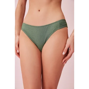 Yanı Pileli Dokulu Bikini Alt