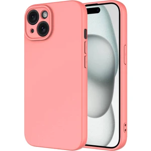 Kzy Apple iPhone 15 Kapak Içi Kadife Kamera Korumalı Lansman Silikon Kılıf - Pembe