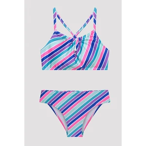 Genç Kız Colorful Stripe Halter Bikini Takımı