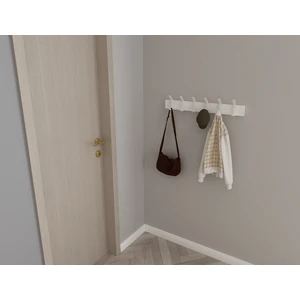 3 Boyutlu Hepsi Modern Duvar Kanca Askılık - 6 Adet Beyaz Askılık - Beyaz Mdflam - Model 101