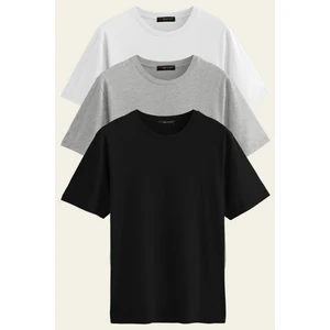 Unisex 3-Lü Paket %100 Pamuk Basic Regular/normal Kesim Bisiklet Yaka Kısa Kollu T-Shirt