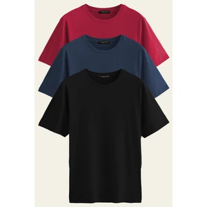 Unisex 3-Lü Paket %100 Pamuk Basic Regular/normal Kesim Bisiklet Yaka Kısa Kollu T-Shirt