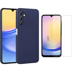 Samsung Galaxy A25 ile Uyumlu Kılıf Soft Yumuşak Telefon Kılıfı ve Temperli Cam Ekran Koruyucu