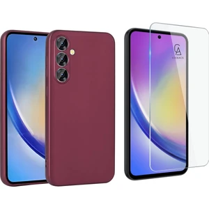 Samsung Galaxy A35 ile Uyumlu Kılıf Soft Yumuşak Telefon Kılıfı ve Temperli Cam Ekran Koruyucu