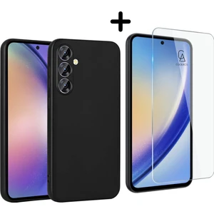 Samsung Galaxy A55 5g Uyumlu Kılıf Esnek Silikon Telefon Kılıfı ve Temperli Cam Ekran Koruyucu