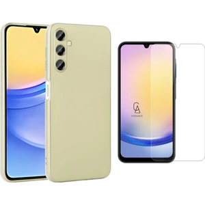 Samsung Galaxy A25 ile Uyumlu Kılıf Soft Yumuşak Telefon Kılıfı ve Temperli Cam Ekran Koruyucu