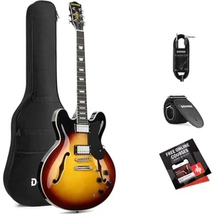 DJP-1000 Semi-Hollow Elektro Gitar (Sunburst)