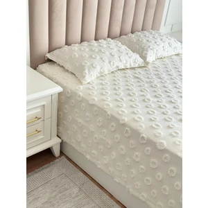 Tly Home Textiles Tly Ponponlu Yatak Örtüsü Çift Kişilik  ( Ekru )