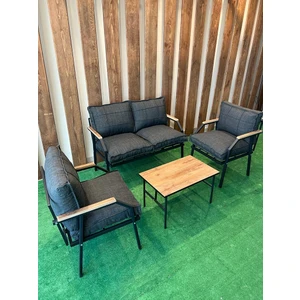 UFUK HOME Sehpalı Bahçe Mobilyası 2 1 1 Linda Bahçe Takımı Metal Balkon Takımı Çay Seti