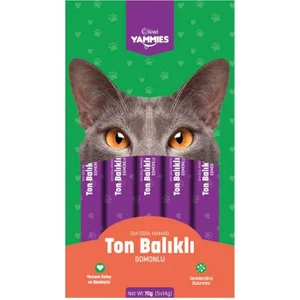 Kiwi Yammies 5X14 gr 5 Paket Ton Balıklı Somonlu Sıvı Ödül Maması