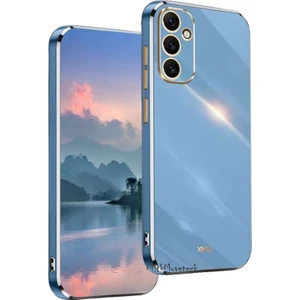 M.TK Moveteck Samsung Galaxy A35 Kılıf Kamera Korumalı Parlak Gold Kenarlı Altın Detaylı Yumuşak Silikon Kapak