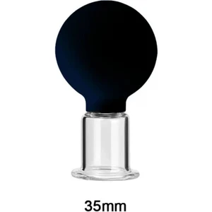 Silikon Vakumlu Yüz Ve Boyun Için Cam Masaj Kupası No:3 Siyah Renk