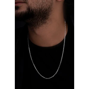 Vog - 2mm Forse Model 925 Ayar Erkek Gümüş Kolye Zincir Gklgmsforse