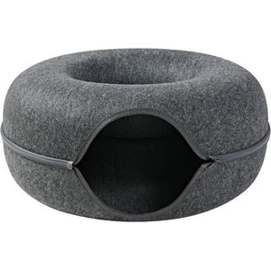 Keluofu Donut Kedi Tüneli Keçe Fermuarlı Yastık - Gri (Yurt Dışından)