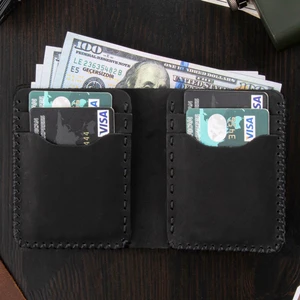 Haki Deri El Yapımı Premium Cüzdan Kartlık Erkek Cüzdan Siyah