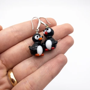 Murano Cam Penguen Küpe