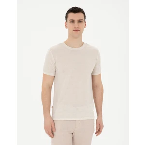 Pierre Cardin Erkek Bej Slim Fit Basic Tişört 50288156-VR011