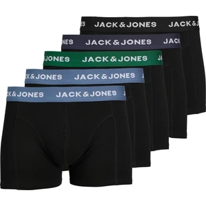 Jack & Jones Erkek Logolu Beli Lastikli 5'li Boxer Paketi - Solid