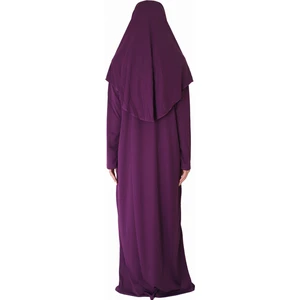 Zehranaz Namaz Elbisesi Koyu Mürdüm Fermuarlı Namaz Elbisesi1