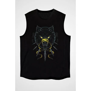 Ninja Kurt Siyah Unisex Kolsuz Tişört Kesik Kol T-Shirt