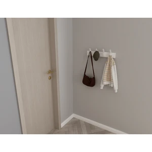 3 Boyutlu Hepsi Modern Duvar Kanca Askılık - 4 Adet Beyaz Askılık - 50 cm Beyaz Mdflam - Model 103