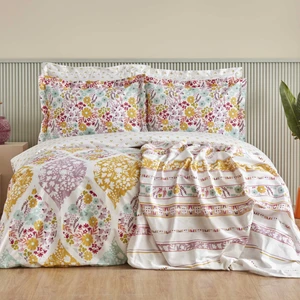 Karaca Home Nido %100 Pamuk Çift Kişilik Nevresim-Pike Takımı Multicolor