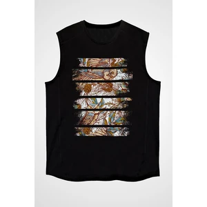 Baykuş Siyah Unisex Kolsuz Tişört Kesik Kol T-Shirt