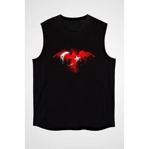 Türkiye Siyah Unisex Kolsuz Tişört Kesik Kol T-Shirt
