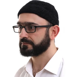 Siyah Katlamalı Sade Desen Kışlık Kadife Takke Şapka