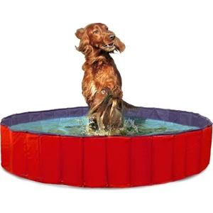 Köpek Havuzu 80cm Çap Mavi Kırmızı