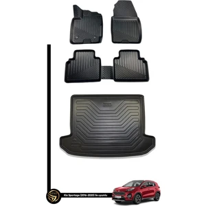 Kia Sportage 2016-2020 3D Havuzlu Oto Paspas + Bagaj Havuzu Lila Ikili Set