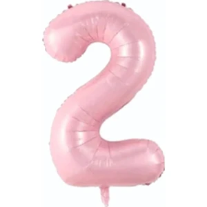 Rönesans Parti 2 Açık Pembe Renk Rakam Folyo Balon 80 cm