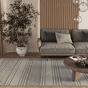 Cool Halı Elit 05 Fildişi Gri Bukle Salon Halısı Hav Toz Vermez Mutfak Halısı Etnik Örgü Desen Modern Koridor Halısı Makine Dokuması Kesme Yolluk