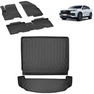 Chery Tiggo 8 Pro 2020+ 4.5D Sahler Paspas ve Rizline 3D Bagaj Havuzu Siyah