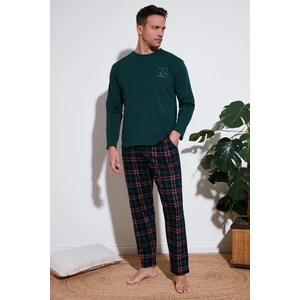 Pamuklu Beli Lastikli Regular Fit Uzun Kollu  Erkek Pijama Takımı 6572007