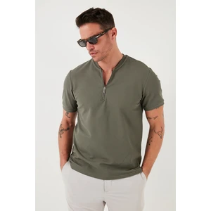 Pamuklu Regular Fit Yarım Fermuarlı T Shirt Erkek T Shirt 5902653