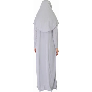 Zehranaz Namaz Elbisesi Açık Gri Fermuarlı Namaz Elbisesi2