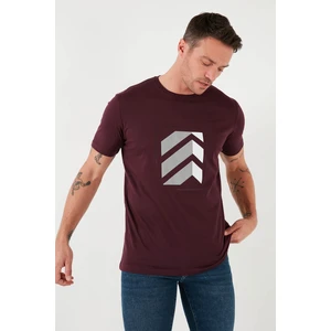 Baskılı Pamuklu Bisiklet Yaka Slim  Erkek T Shirt 646R8080