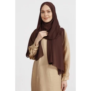 Flora Tekstil Krep Şifon Şal Kahverengi 210X 75 FLR241433